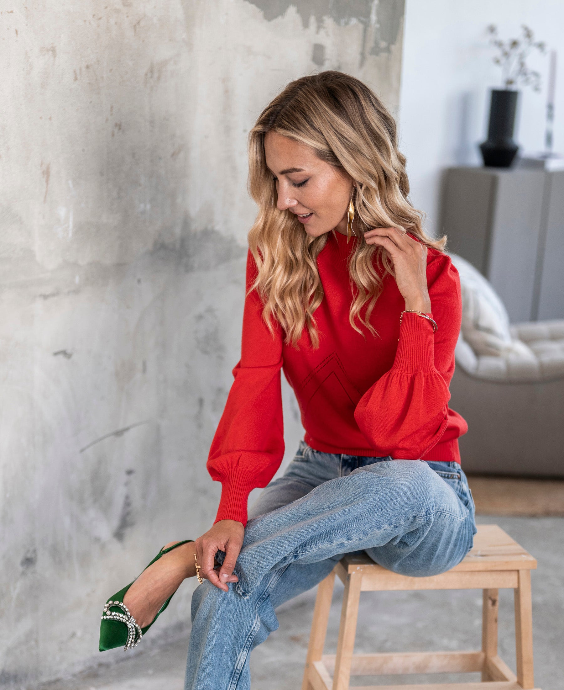 Turtleneck sweater LES SALLES Coral-red