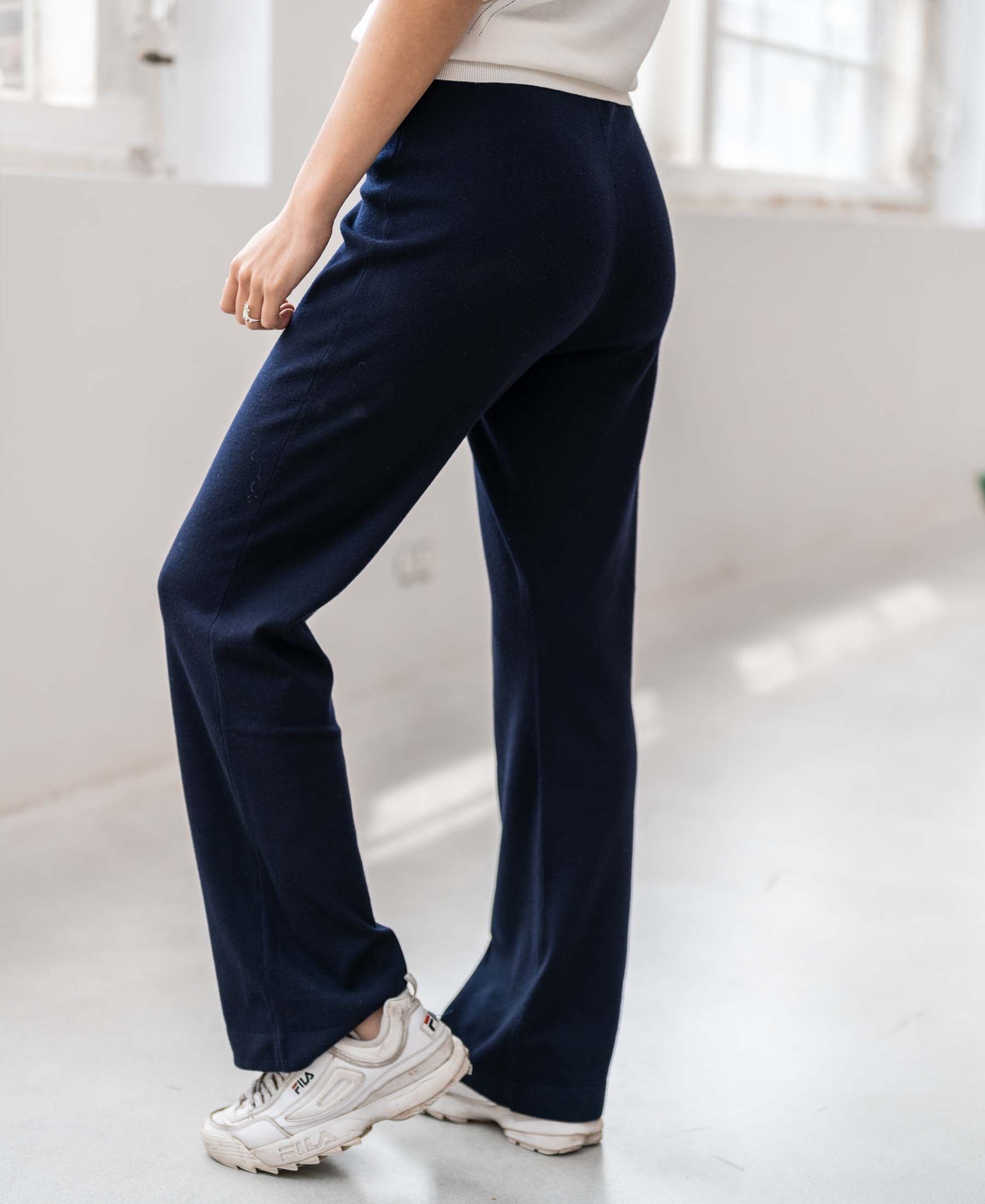 Knitted pants LE LOURDES Dark blue